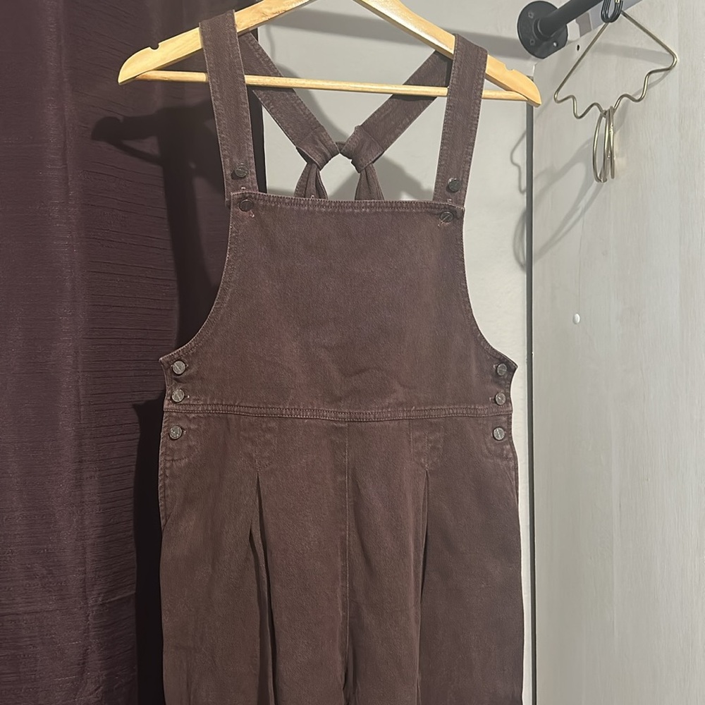 Democracy Brown Denim Overall Petite Size M